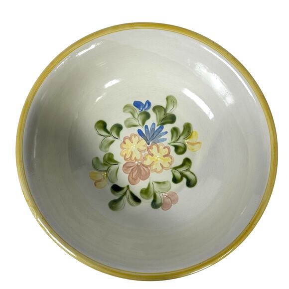 Louisville Stoneware Retired Yellow Country Flower Large 15" Serving Bowl-Rare! - Picture 2 of 7